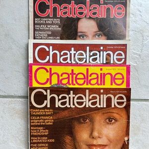 RARE 4 Chatelaine mag vtg 1974 Fashion, Lifestyle & Ads